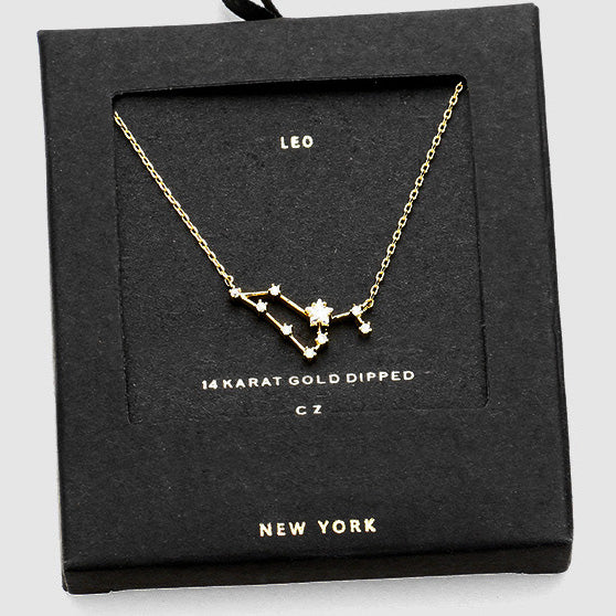 LEO CZ Star Necklace