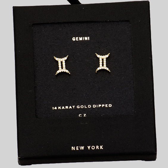 GEMINI CZ Star Earrings