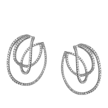 White Gold / 18K Gold Plated CZ Hoop Ear Cuff Suspender Earrings gift holiday season birthday valentine anniversary