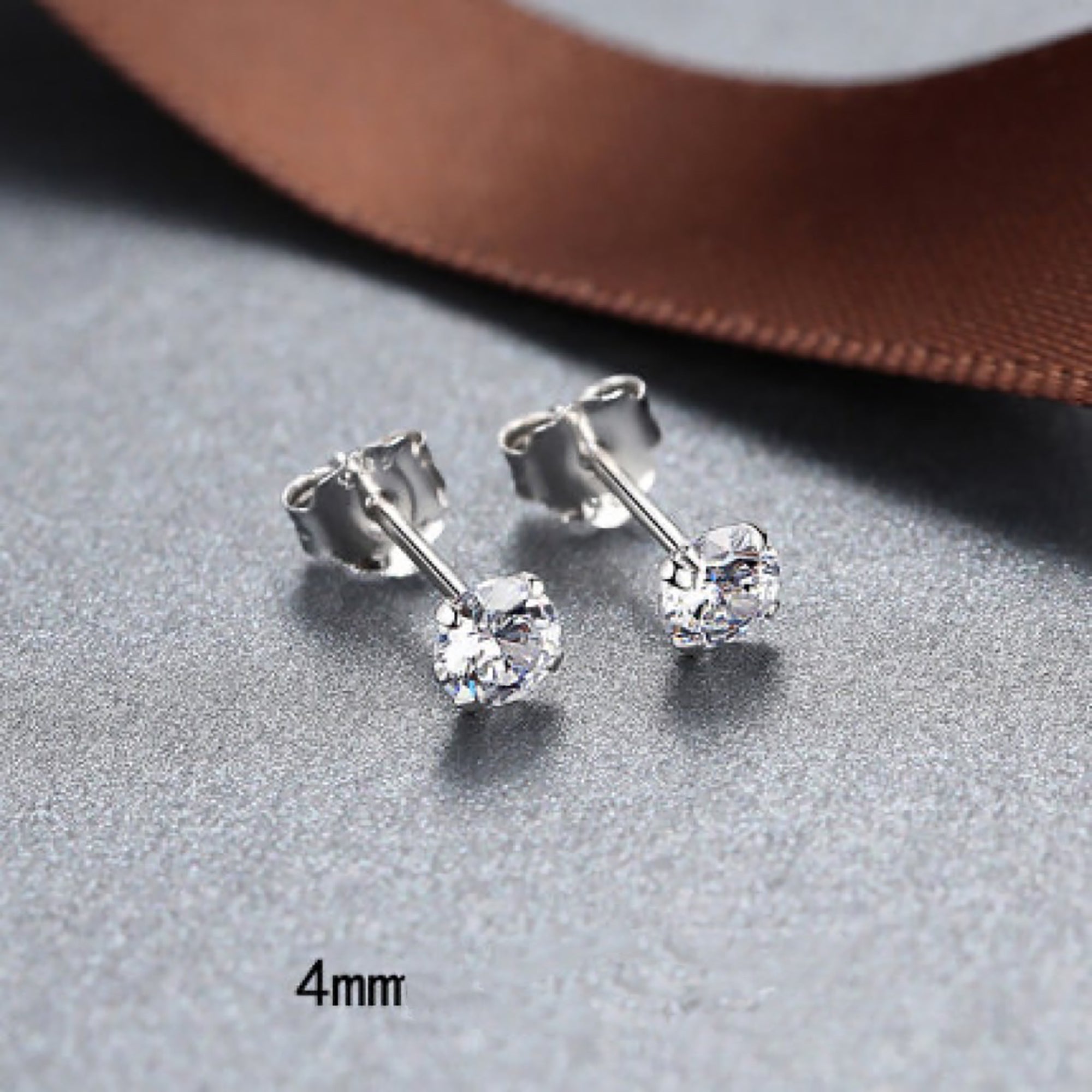 4 Shape 925 Sterling Silver CZ Stud Earrings Gift Party wedding influencer styling KOL / Youtuber / Celebrity / Fashion Icon