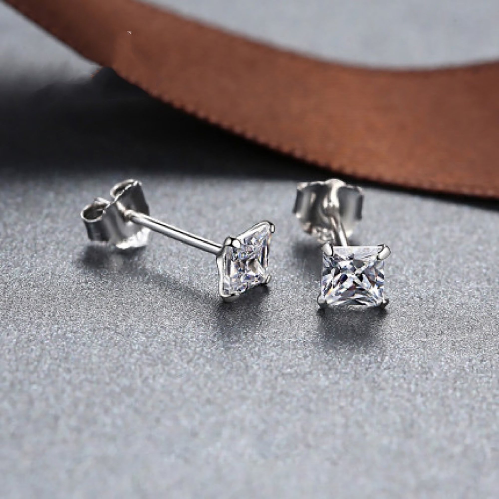 4 Shape 925 Sterling Silver CZ Stud Earrings Gift Party wedding influencer styling KOL / Youtuber / Celebrity / Fashion Icon