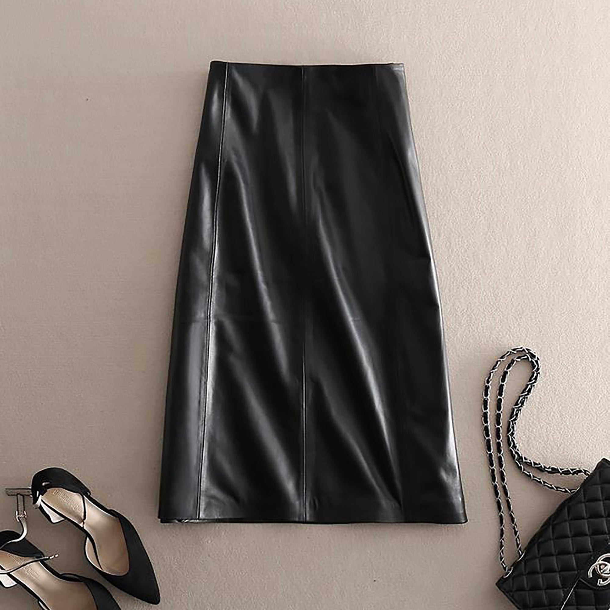 A/W Leather Rivets on Skirt