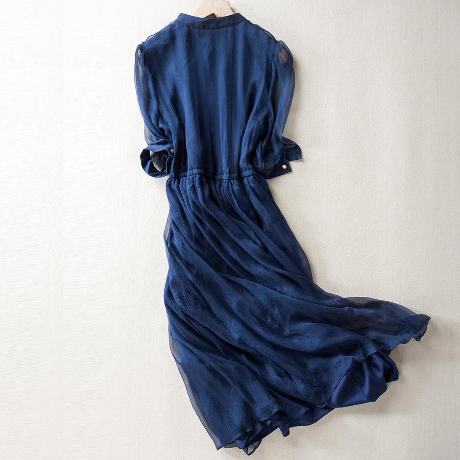 2 Color A/W Silk Maxi Dress