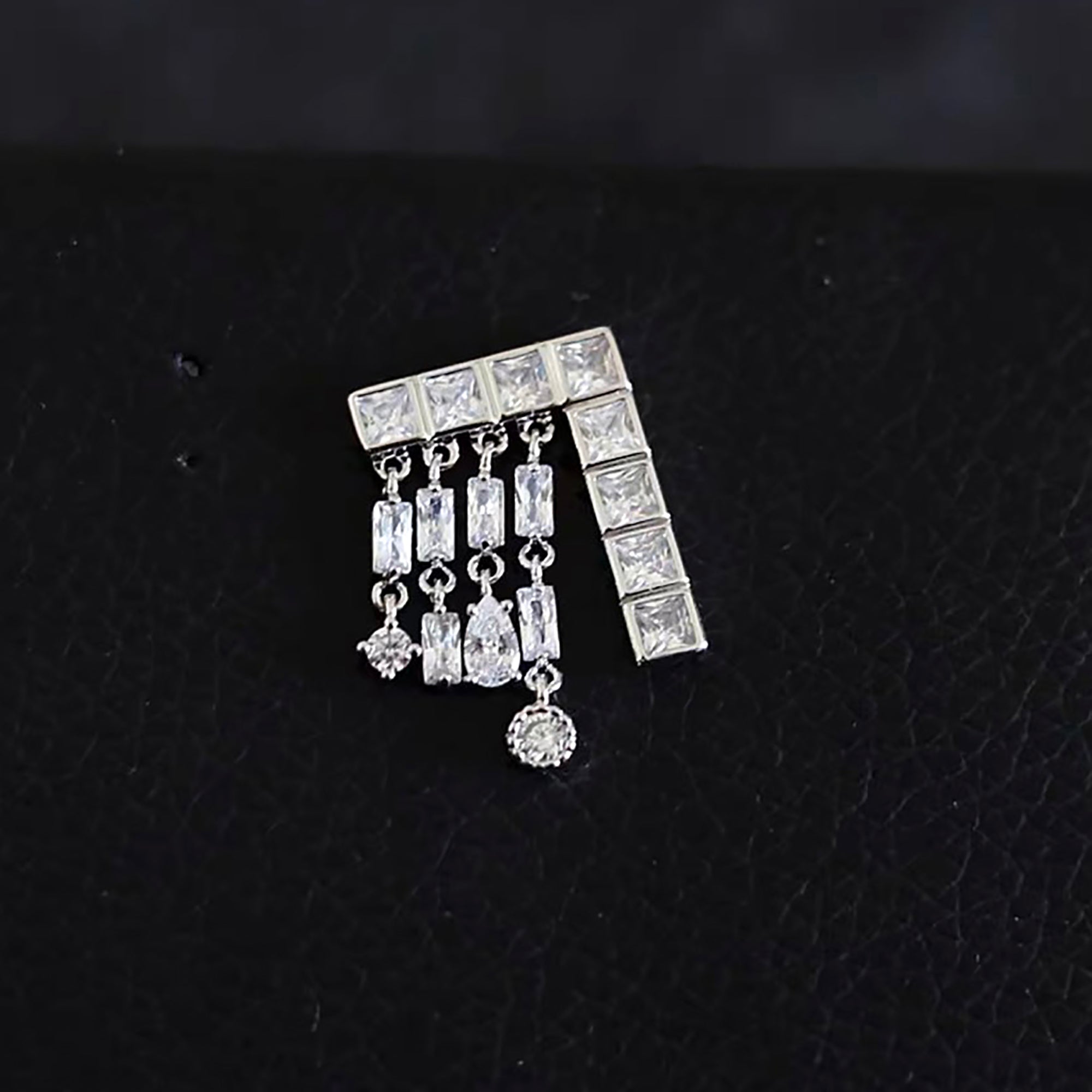 White Gold Plated with CZ Dangle Stud Earrings Gift Party wedding valentine's Day Anniversary