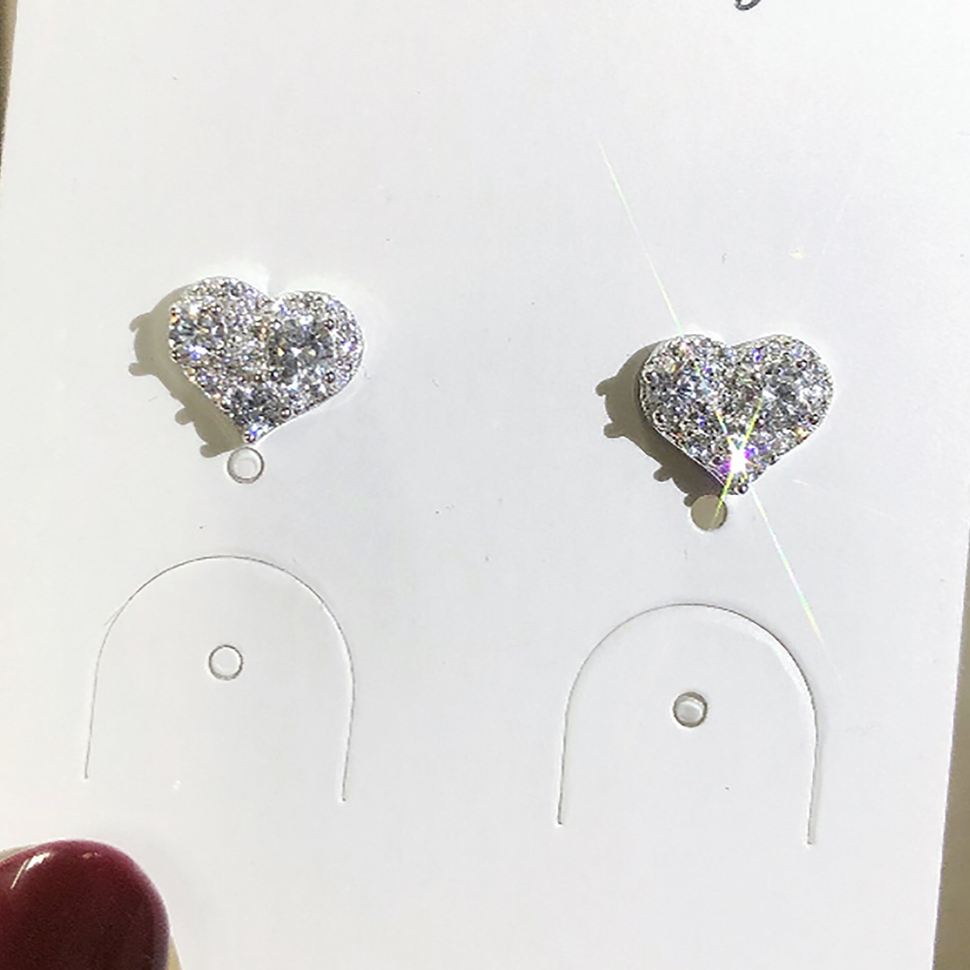 925 Sterling Silver CZ Heart Stud Earrings Gift Party wedding influencer styling KOL / Youtuber / Celebrity / Fashion Icon