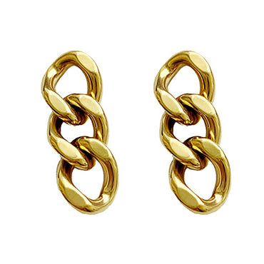 Gold Plated Metal Chain Link Earrings Valentine Day Gift Party