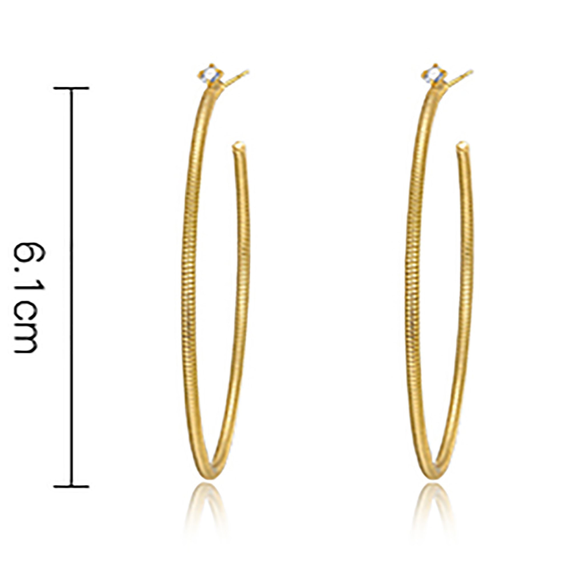 18K Gold Plated w/ CZ Hoop Earrings