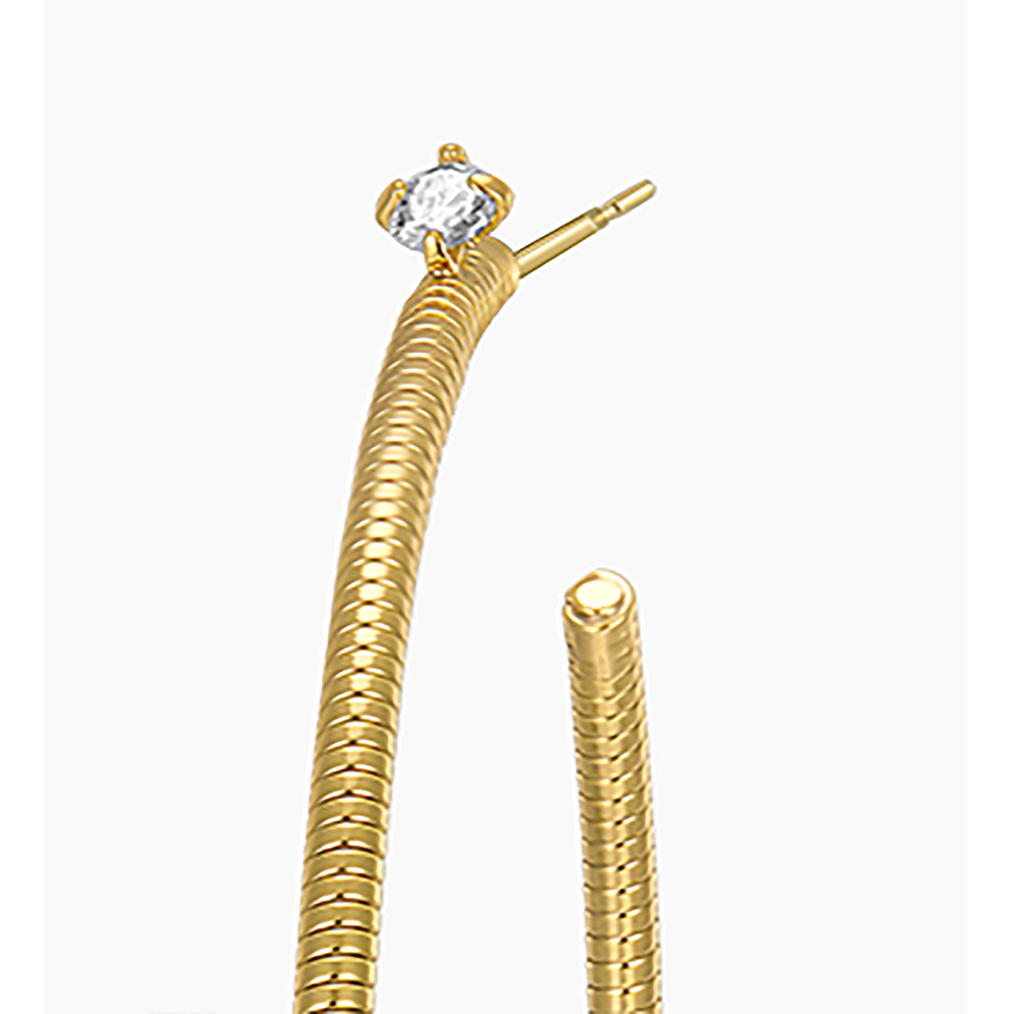 18K Gold Plated w/ CZ Hoop Earrings