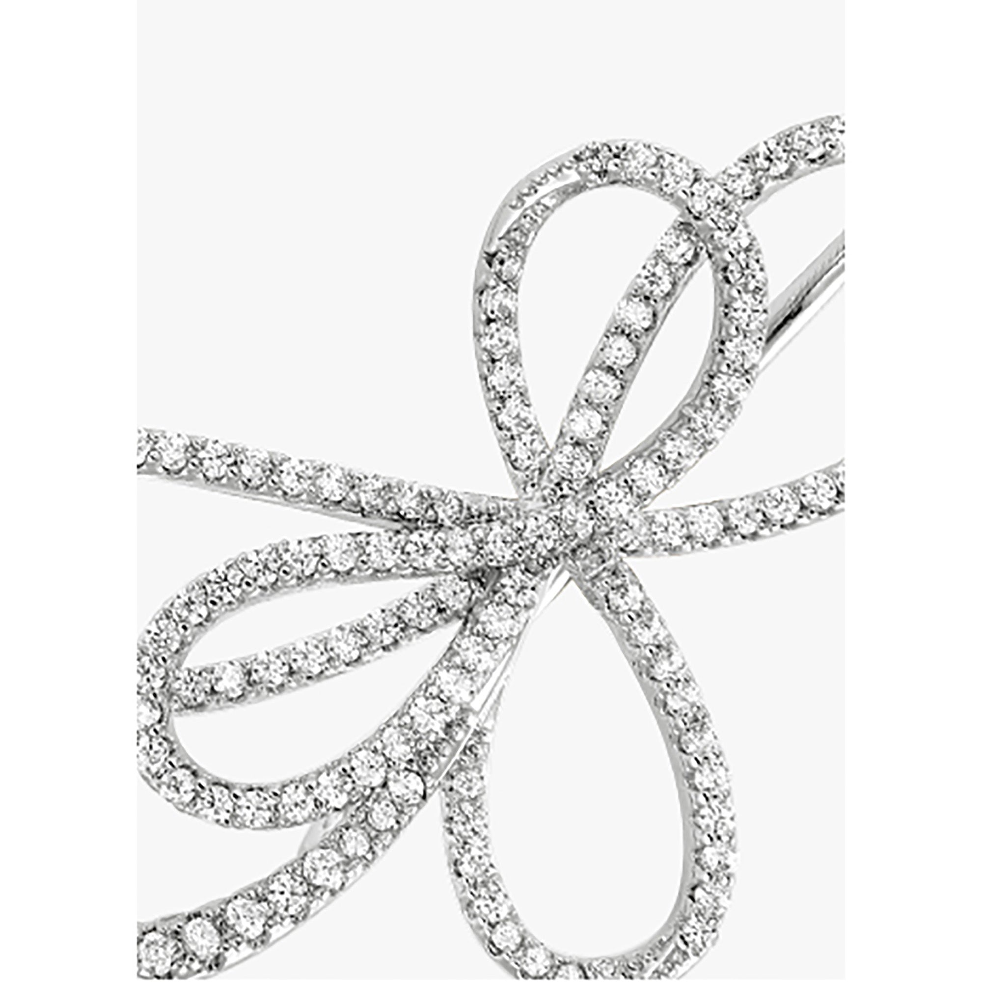 White Gold Plated CZ Asymmetry Ear Cuff / Earrings