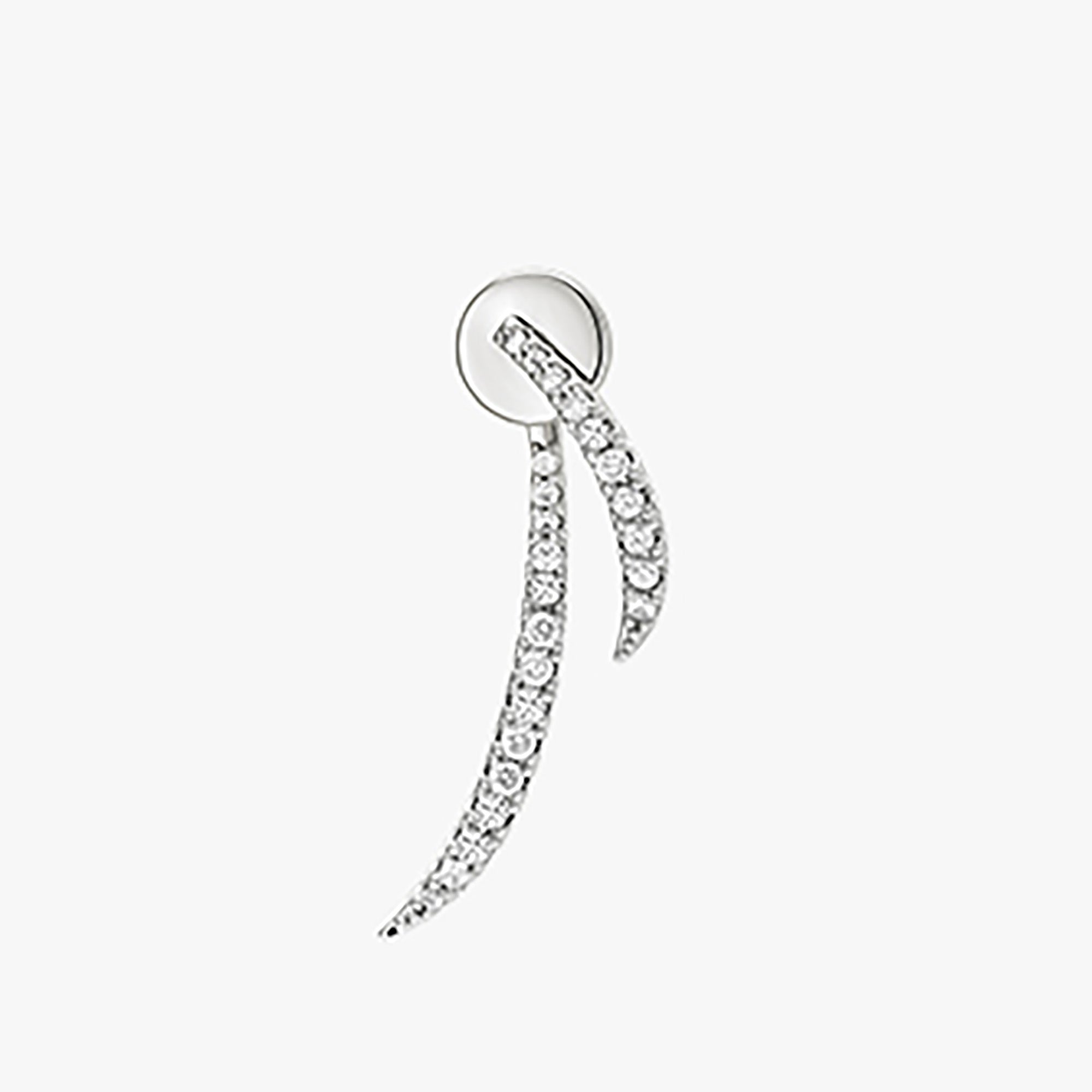 White Gold Plated CZ Asymmetry Ear Cuff / Earrings