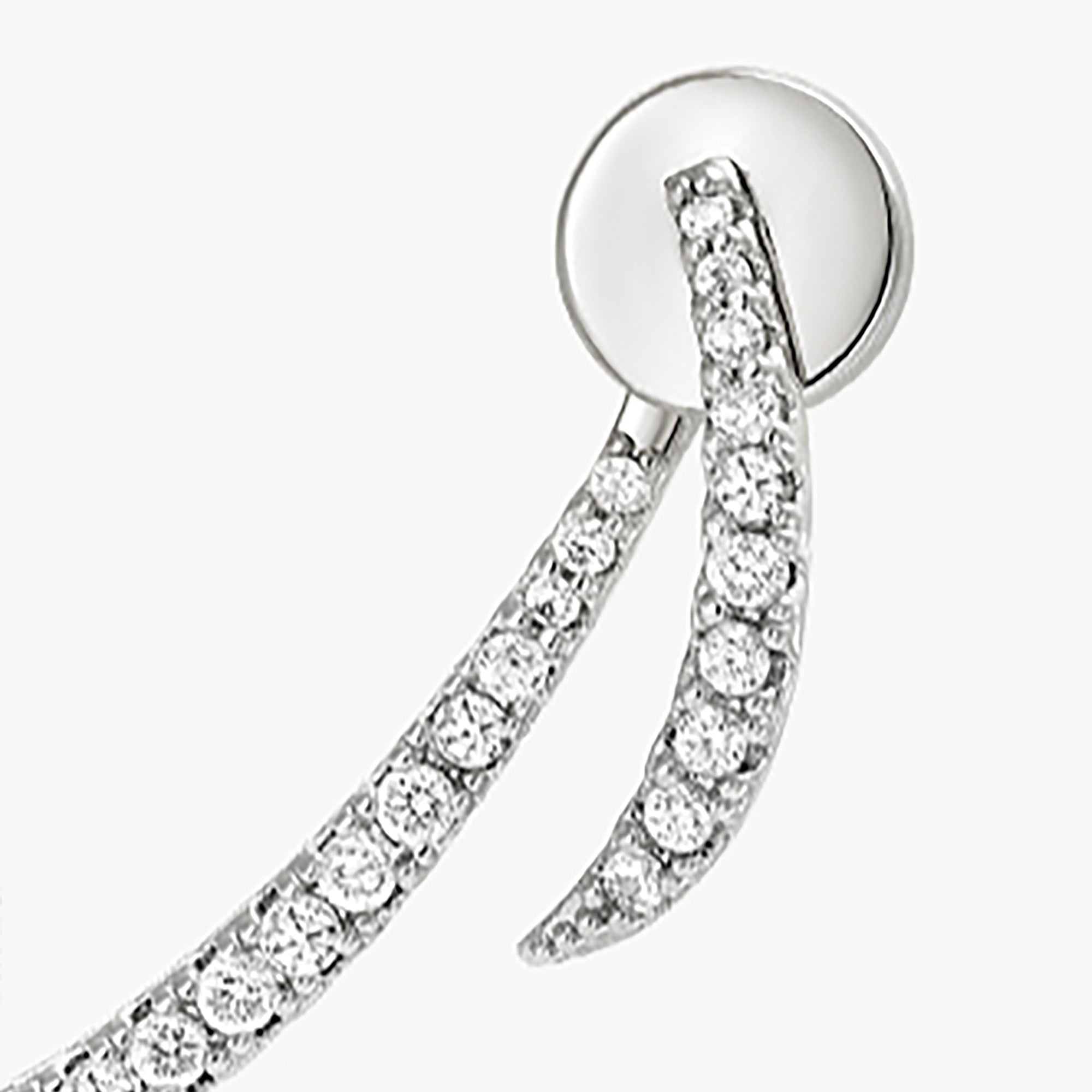 White Gold Plated CZ Asymmetry Ear Cuff / Earrings