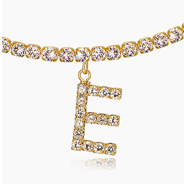 18K Gold Plated CZ Letters Pendant Necklace AnChus