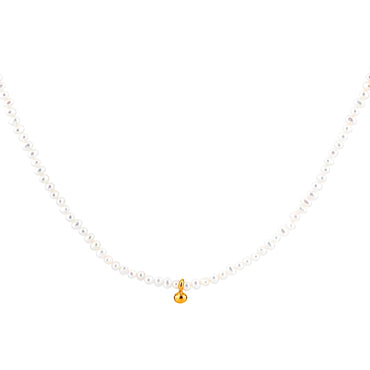 18K Gold Plated Pearl Link Necklace AnChus