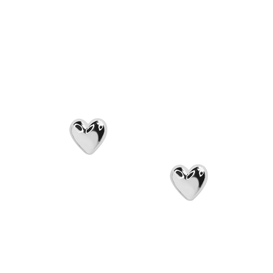 18K Gold / White Gold Plated 6mm Heart Stud Earrings