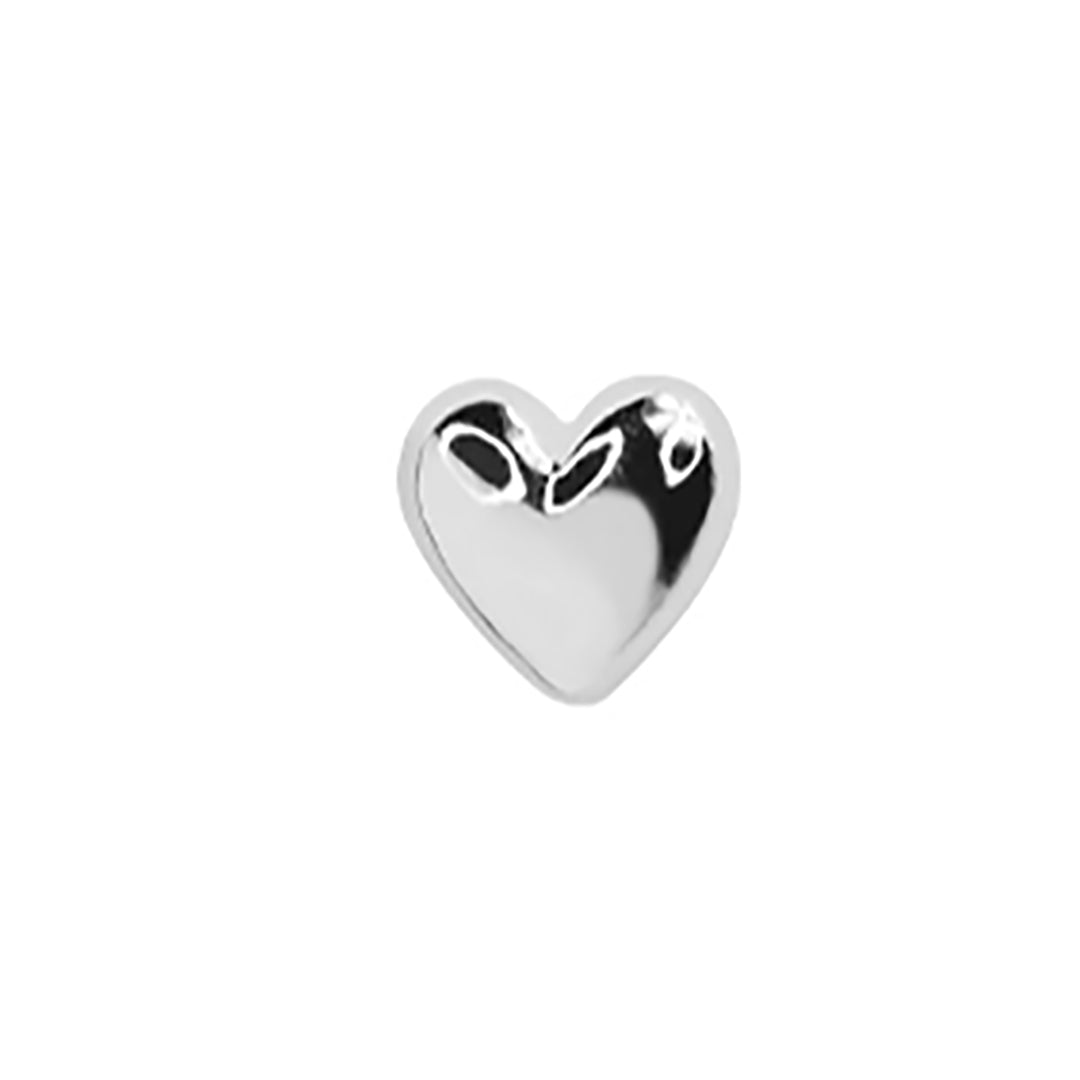 18K Gold / White Gold Plated 6mm Heart Stud Earrings