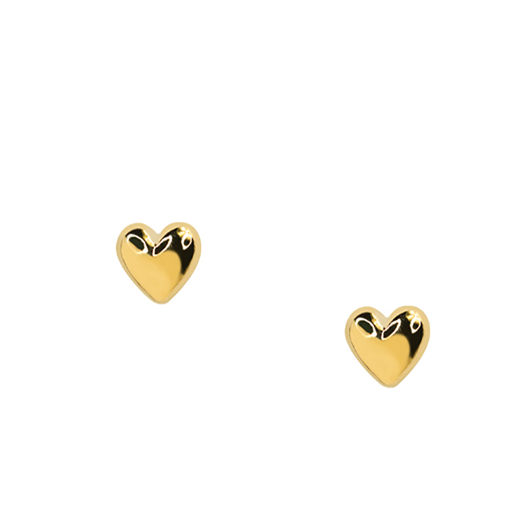 18K Gold / White Gold Plated 6mm Heart Stud Earrings