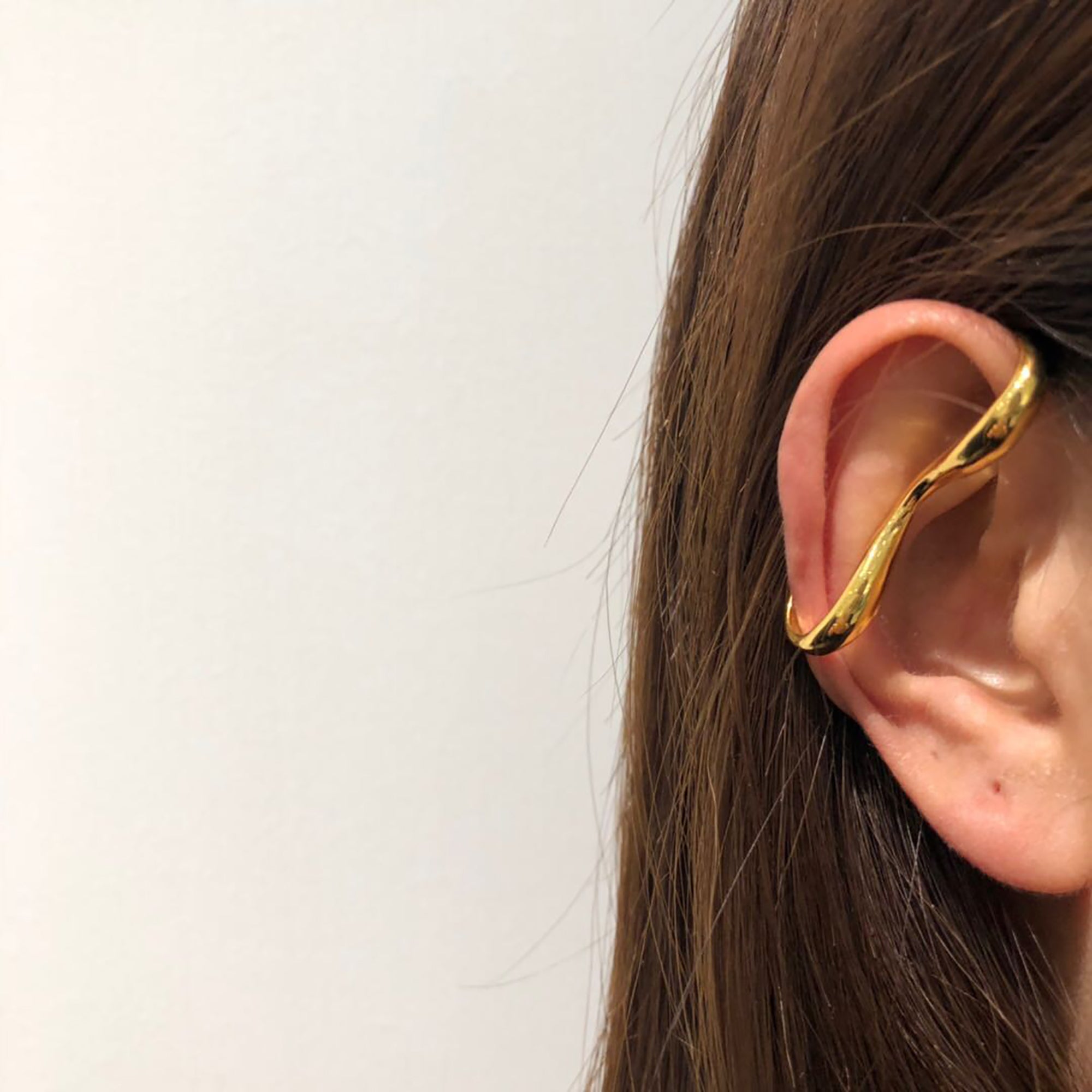 Gold Plated Deco Ear Cuff / Earrings