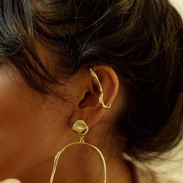 Gold Plated Deco Ear Cuff / Earrings