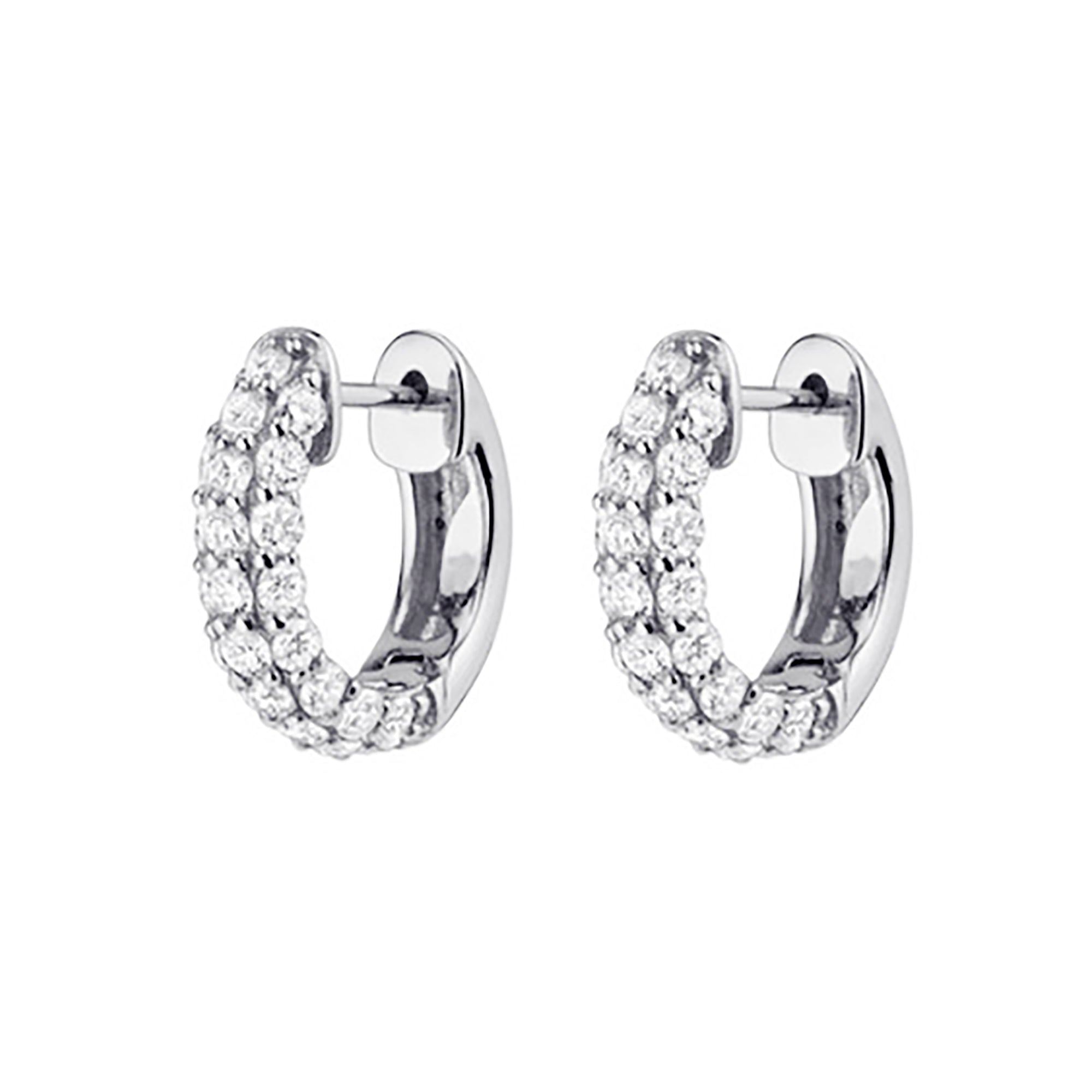 18K Gold Simple CZ Hoop Earrings