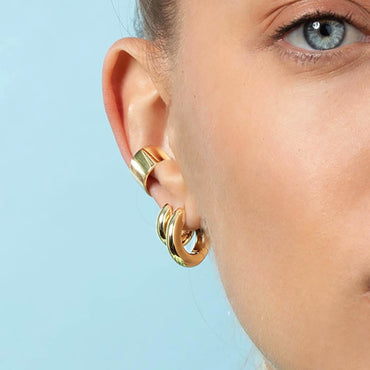 18K Gold Simple Hoop Earrings