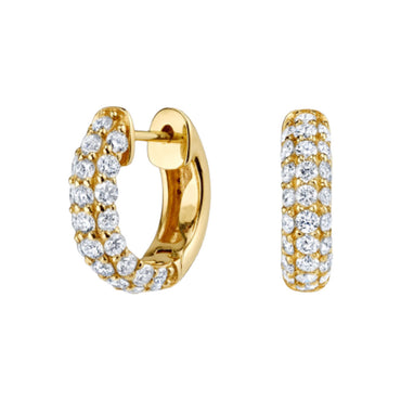 18K Gold Simple CZ Hoop Earrings