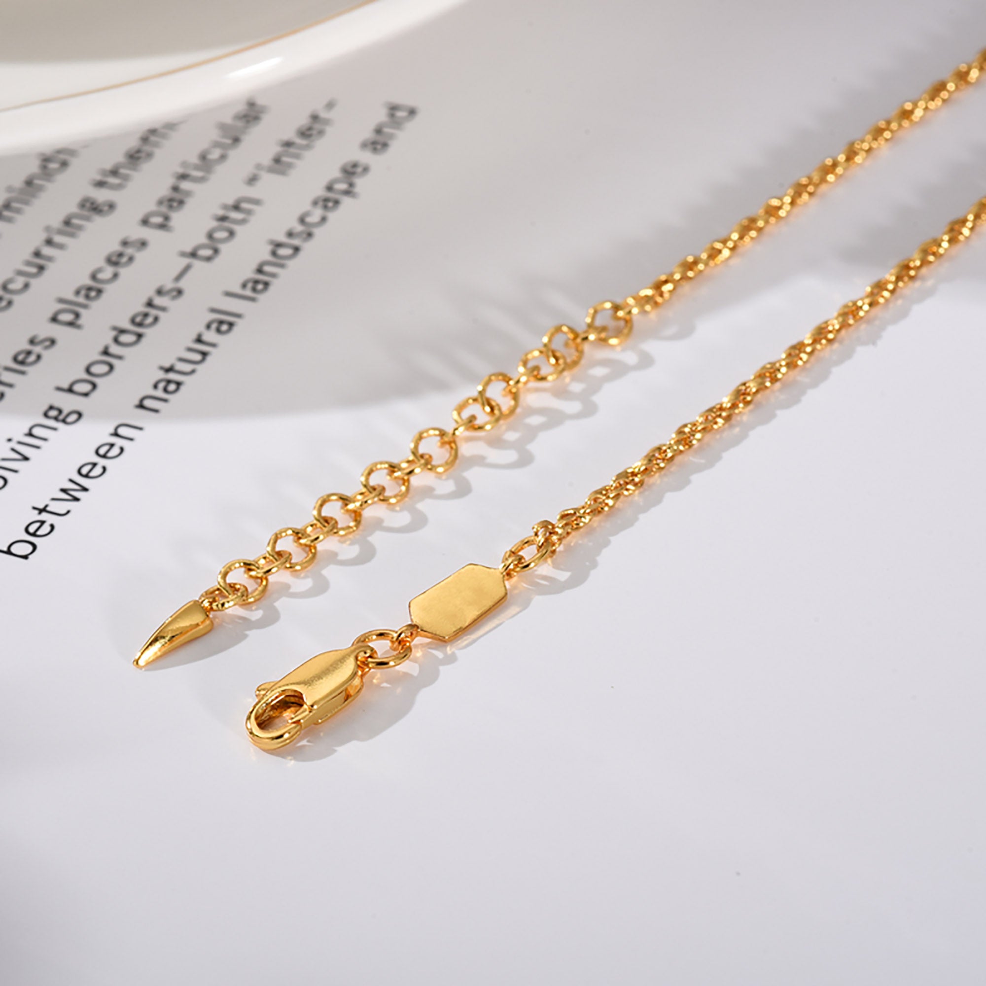 Gold Plated Teardrop Pendant Necklace