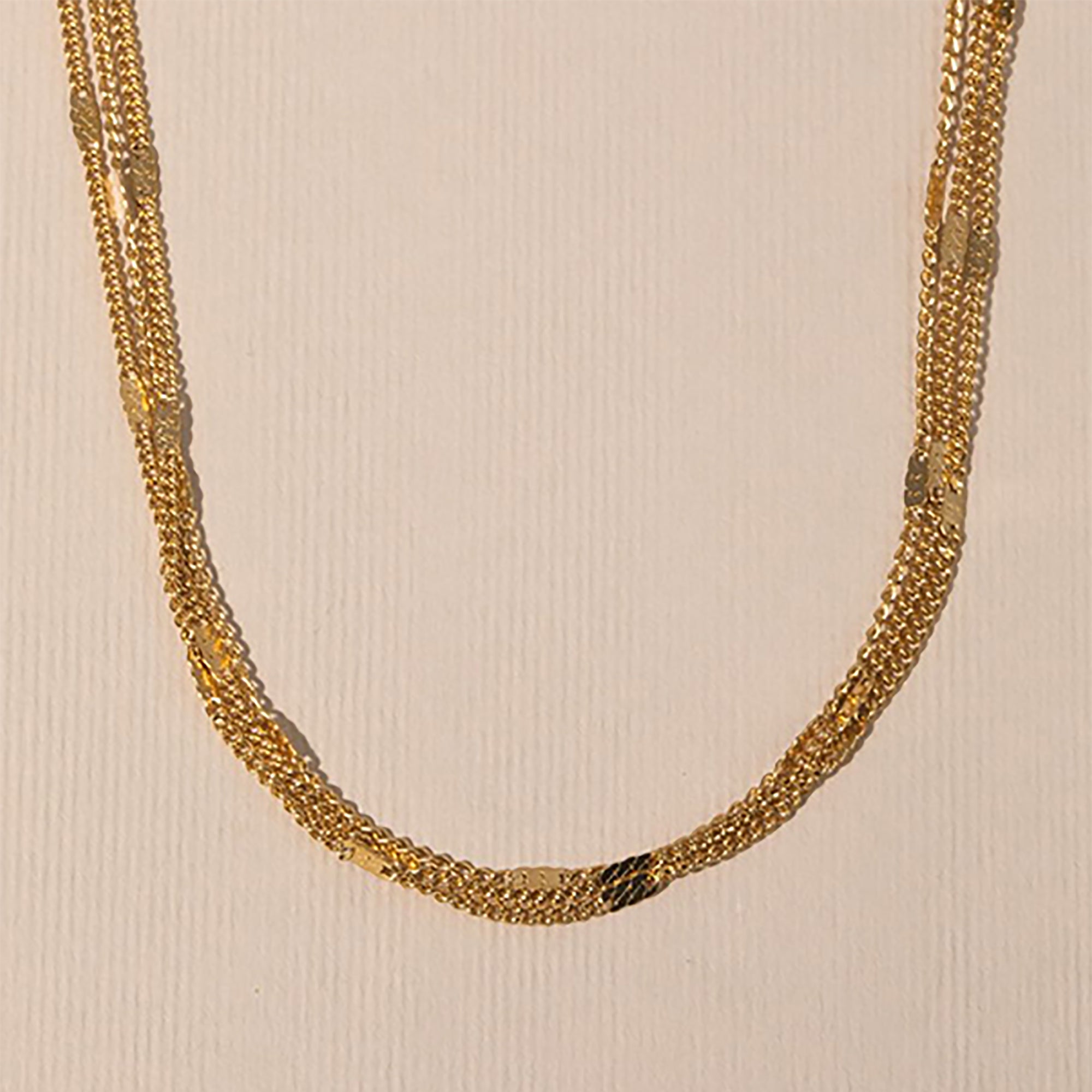 Gold Plated Layered Necklace Valentine Day Gift