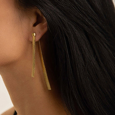 Gold Plated Double Side Earrings Valentine Day Gift