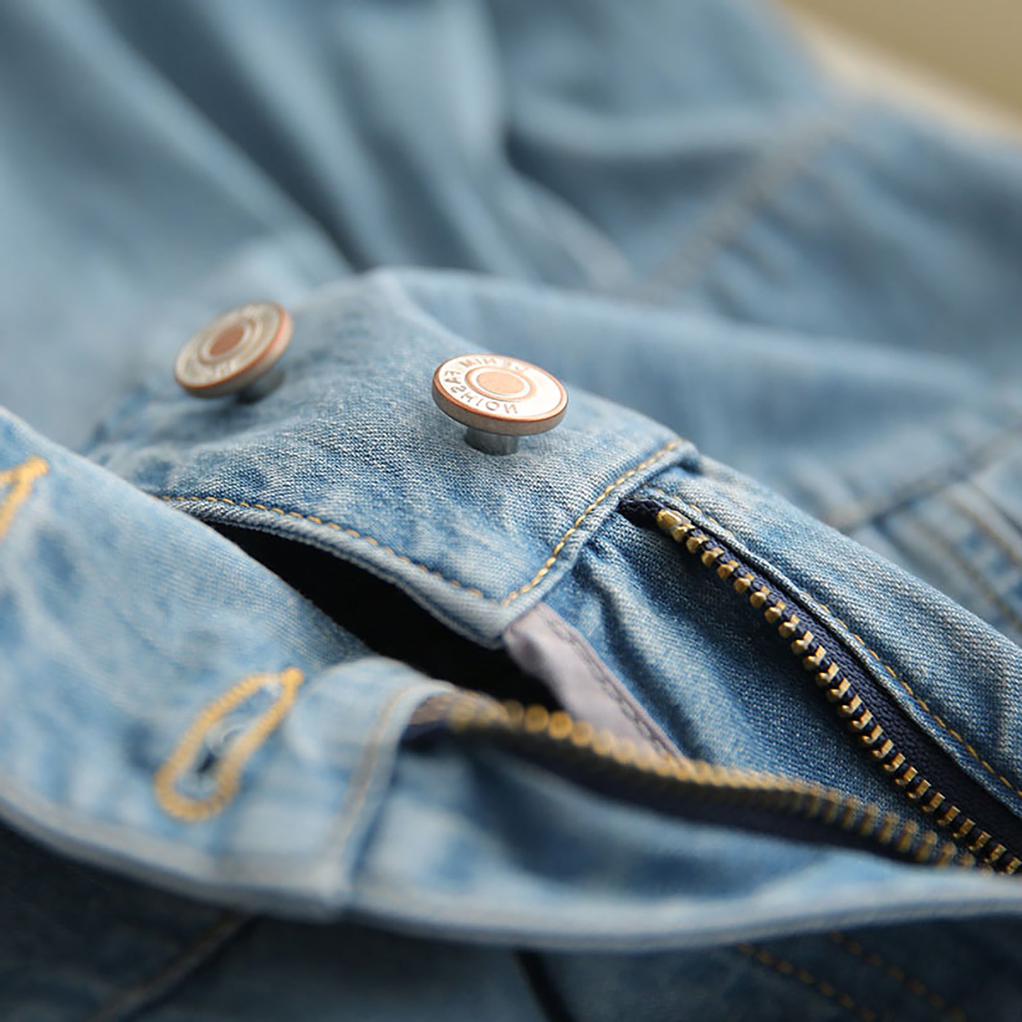 Denim Short Sleeves Fishtail Dress