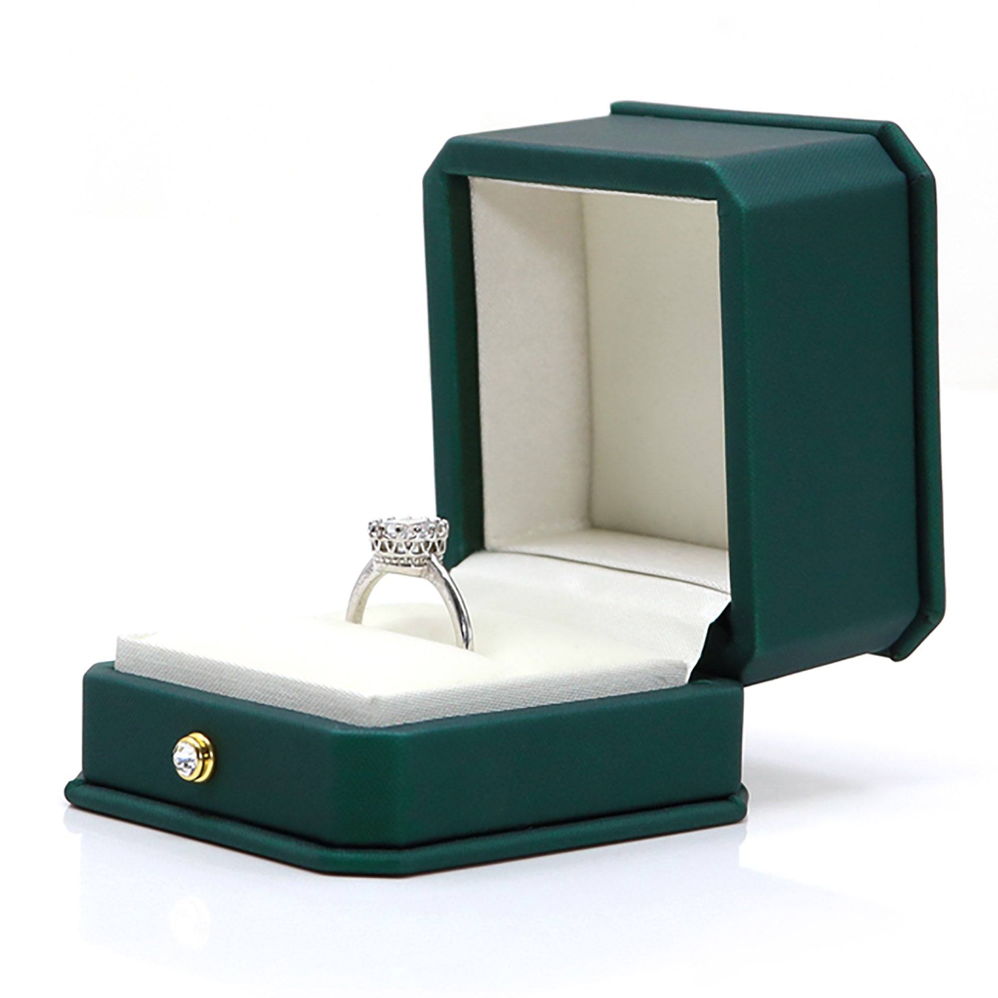 Green Single Ring Jewelry Box / Gift Box Vintage Gift Home Deco Decoration Design