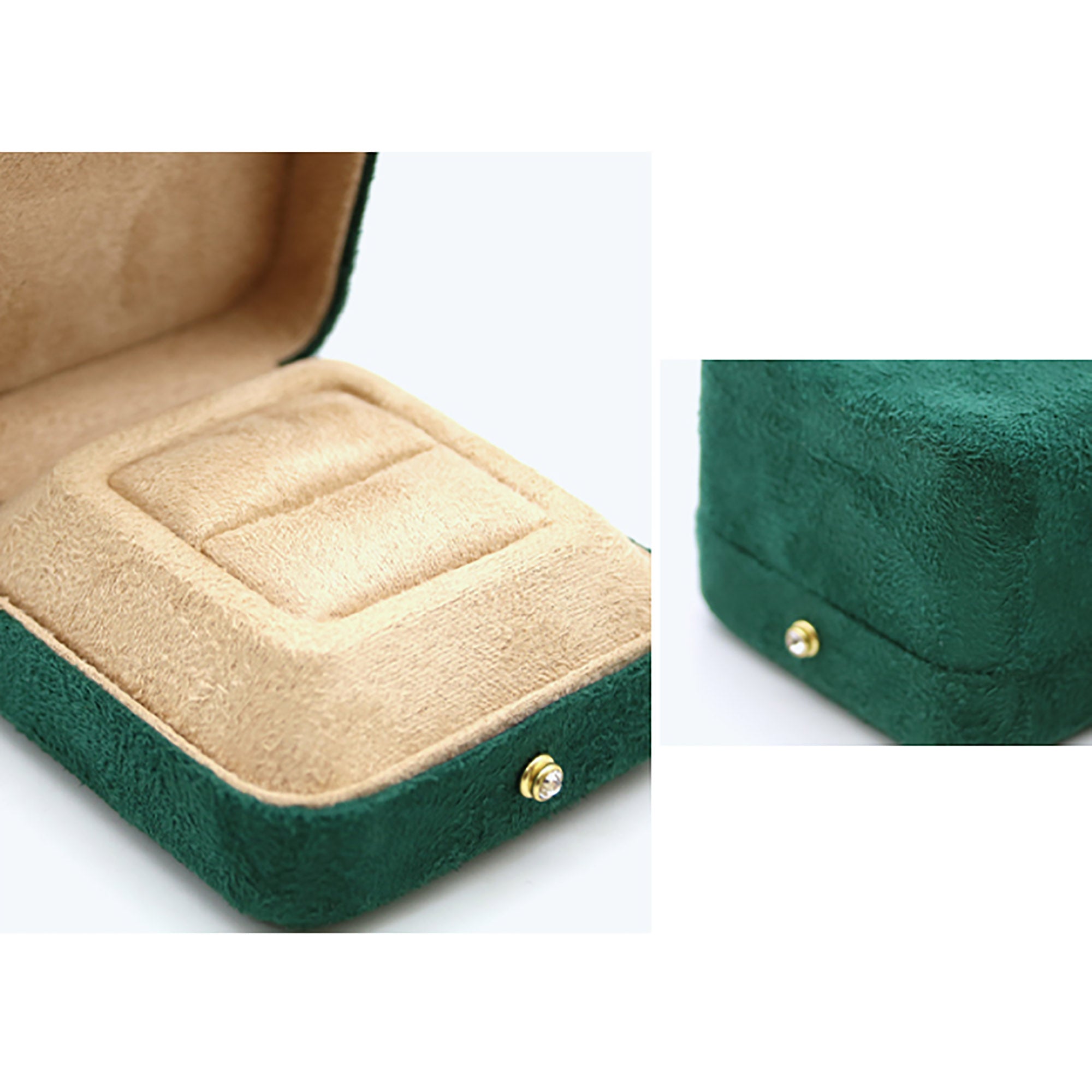 Green Velvet Jewelry Box / Gift Box Vintage Gift Home Deco Decoration Design