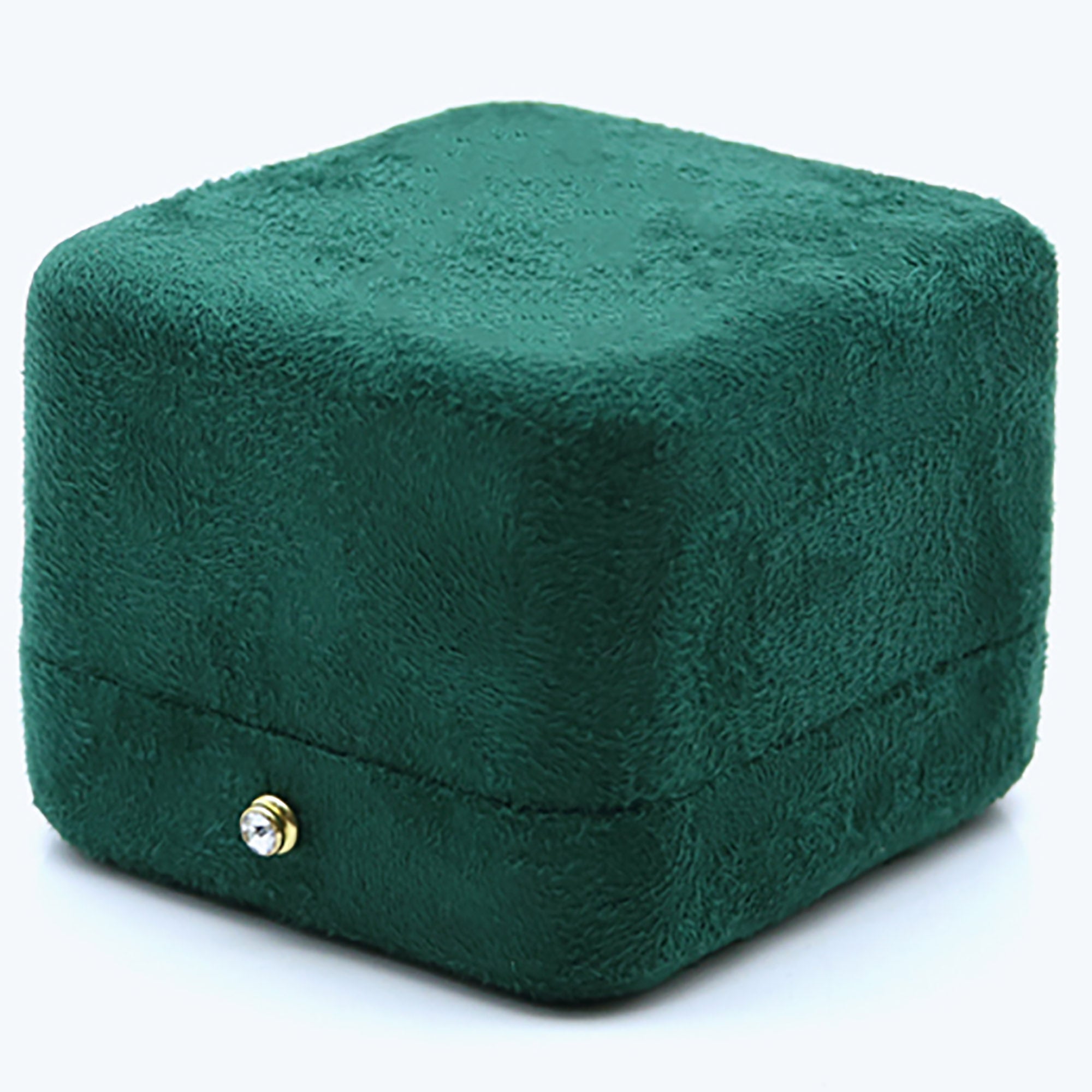 Green Velvet Jewelry Box / Gift Box Vintage Gift Home Deco Decoration Design