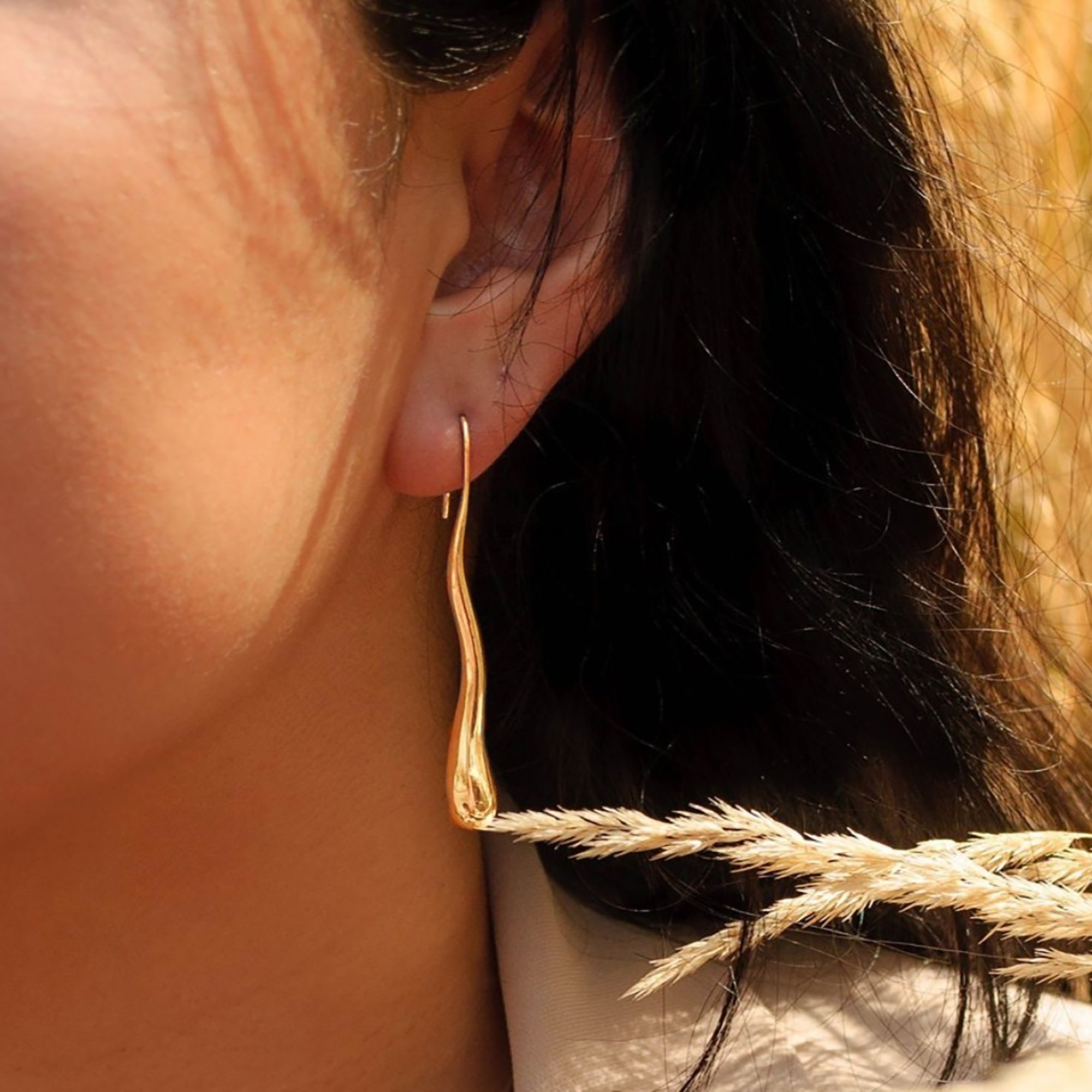 Gold Plated Bar Earrings Valentine Day Gift