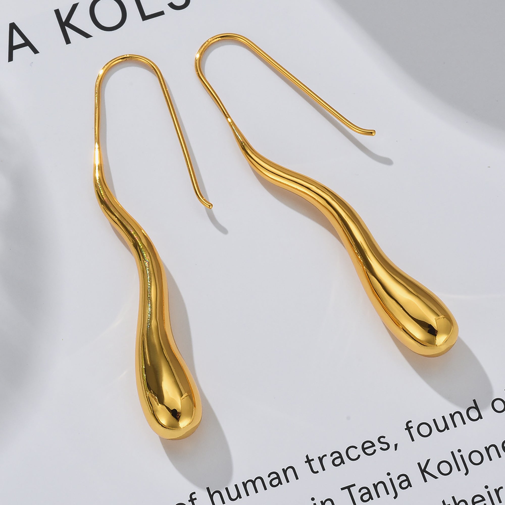 Gold Plated Bar Earrings Valentine Day Gift