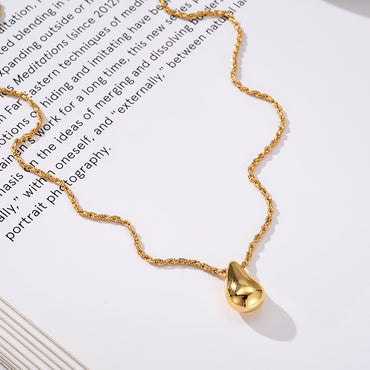 Gold Plated Teardrop Pendant Necklace