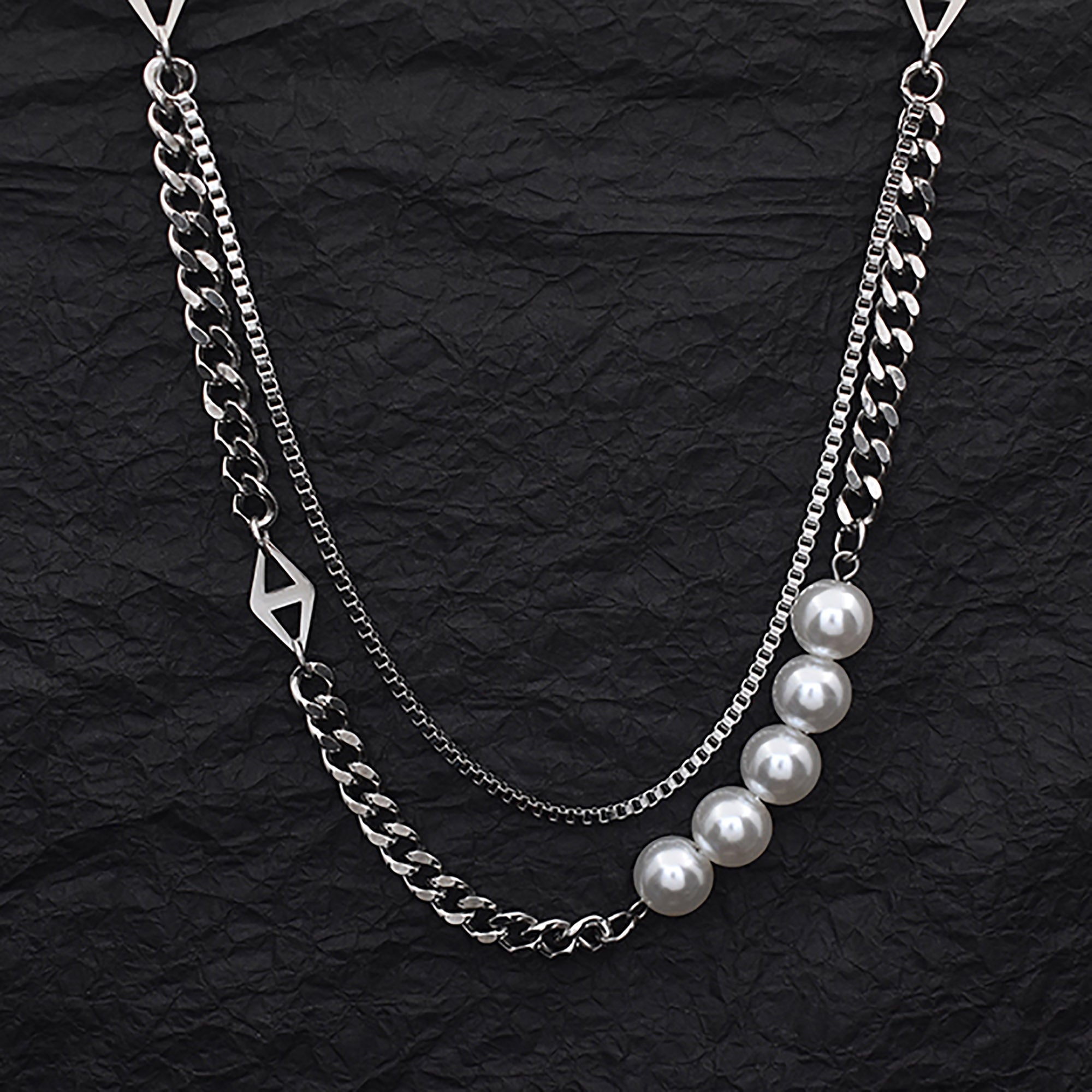 Stainless Steel w/ Pearl 46+6cm Layered Necklace Valentine Day Gift KOL / Youtuber / Celebrity / Fashion Icon styling