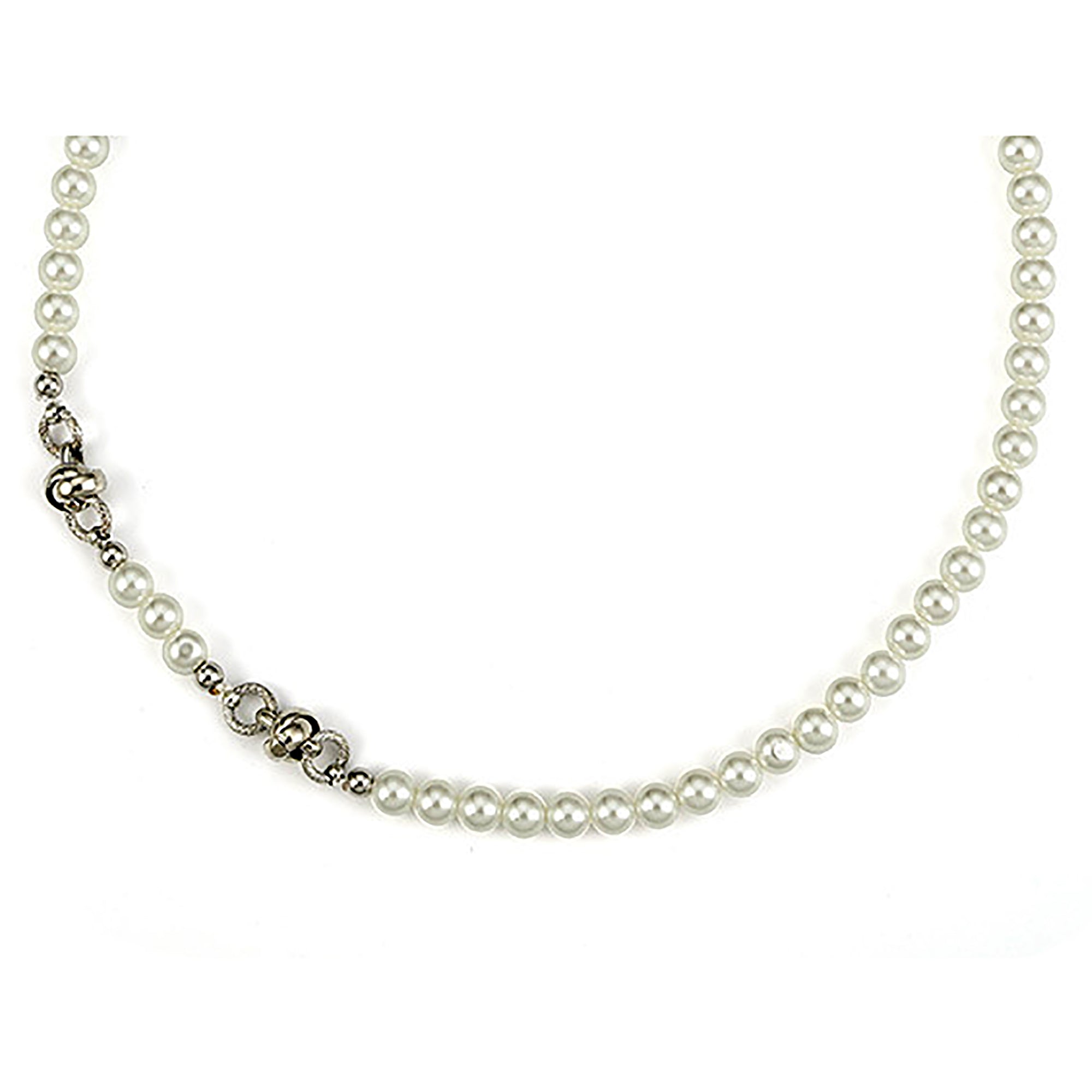 Pearl w/ Metal Chain Necklace Valentine Day Gift