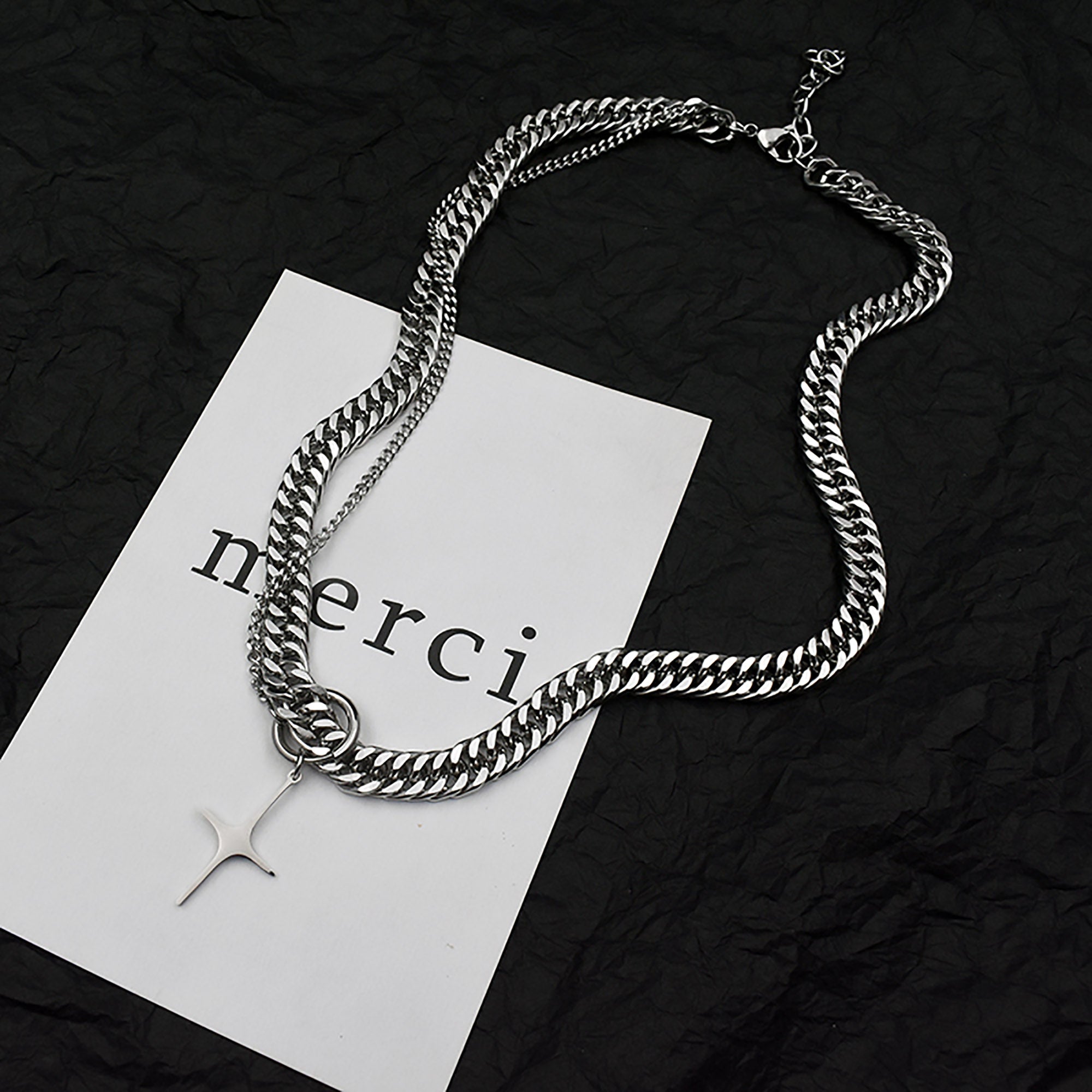 Stainless Steel 48+6cm Necklace Valentine Day Gift KOL / Youtuber / Celebrity / Fashion Icon styling