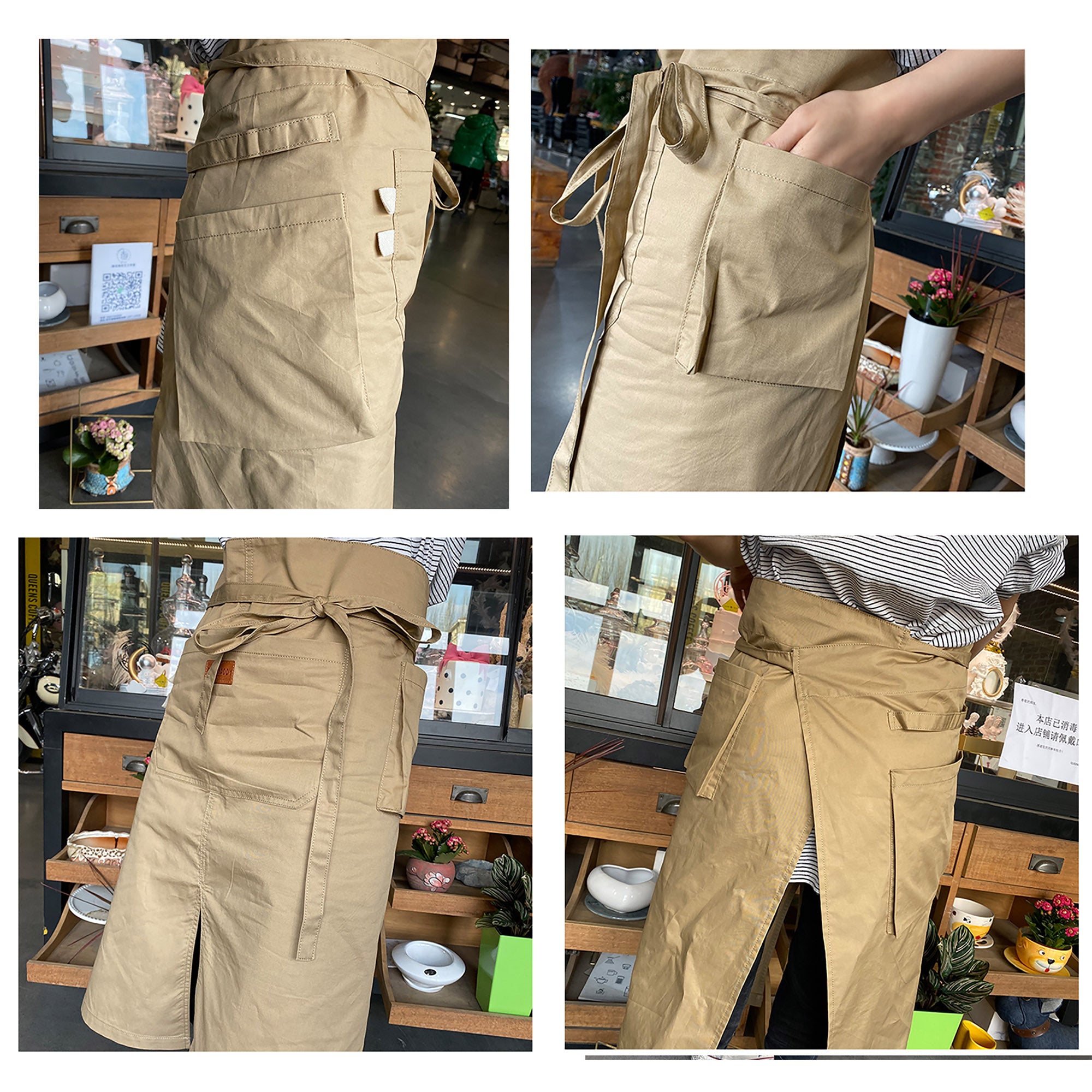 Unisex 2 style （Long + Short) Uniform Apron