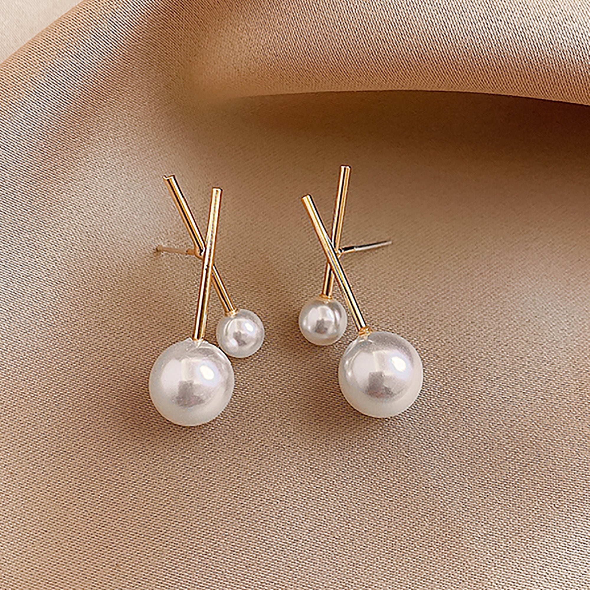 18K Gold Plated w/ Pearl Stud Earrings Valentine Day Gift Valentine Day Gift birthday party anniversary