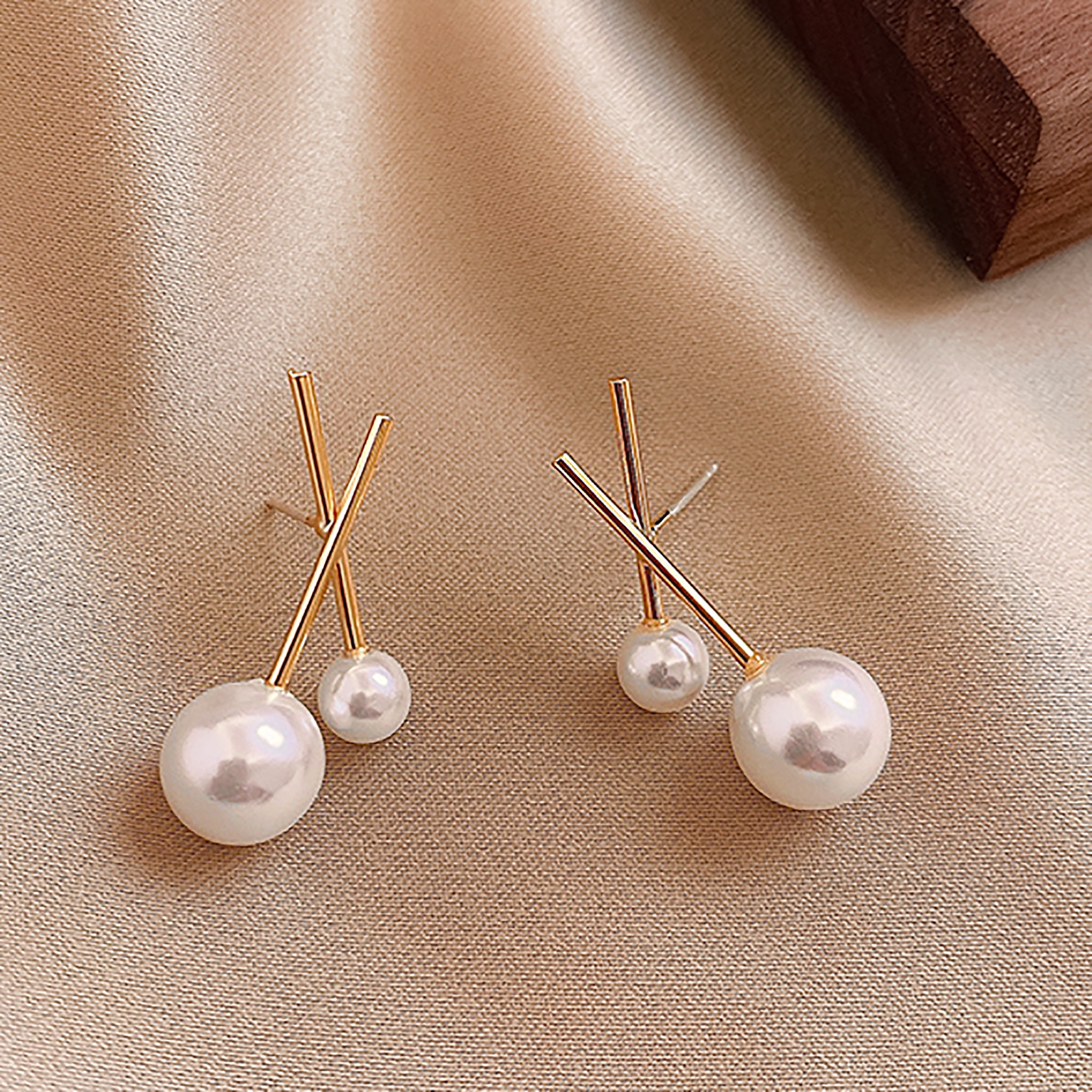 18K Gold Plated w/ Pearl Stud Earrings Valentine Day Gift Valentine Day Gift birthday party anniversary