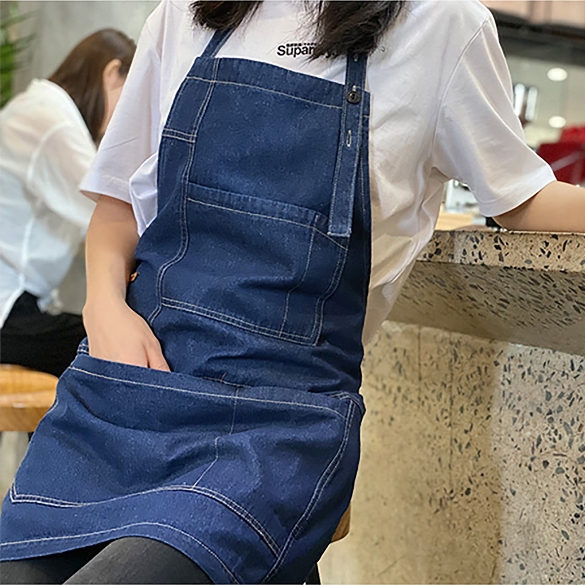 Unisex Waterproof Denim Uniform Apron