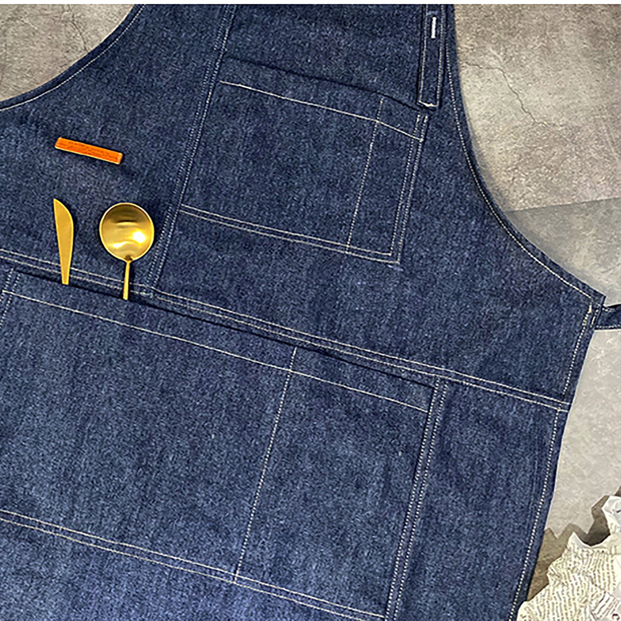 Unisex (2 Colors) Denim Halter-Neck Uniform Apron