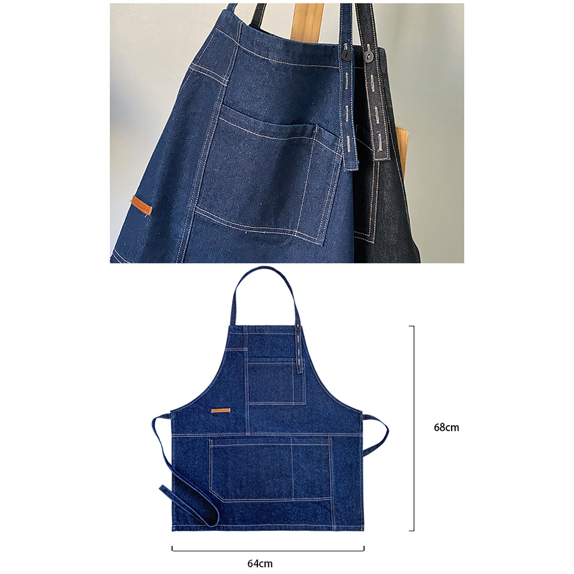 Unisex Waterproof Denim Uniform Apron