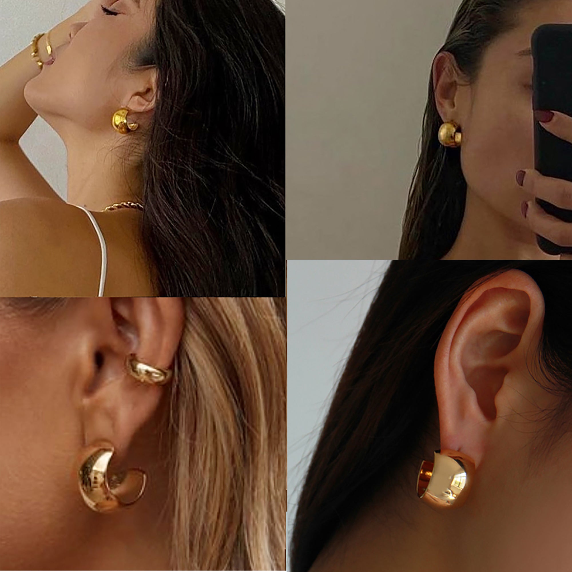 Gold Plated Hoop Earrings Gift wedding influencer styling KOL / Youtuber / Celebrity / Fashion Icon