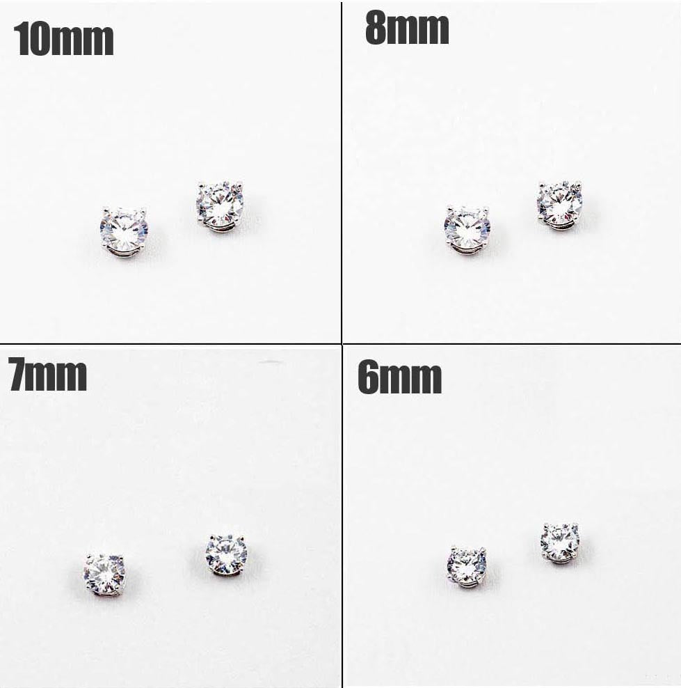 (CZ) AnChus 10mm Round CZ Stud Earrings