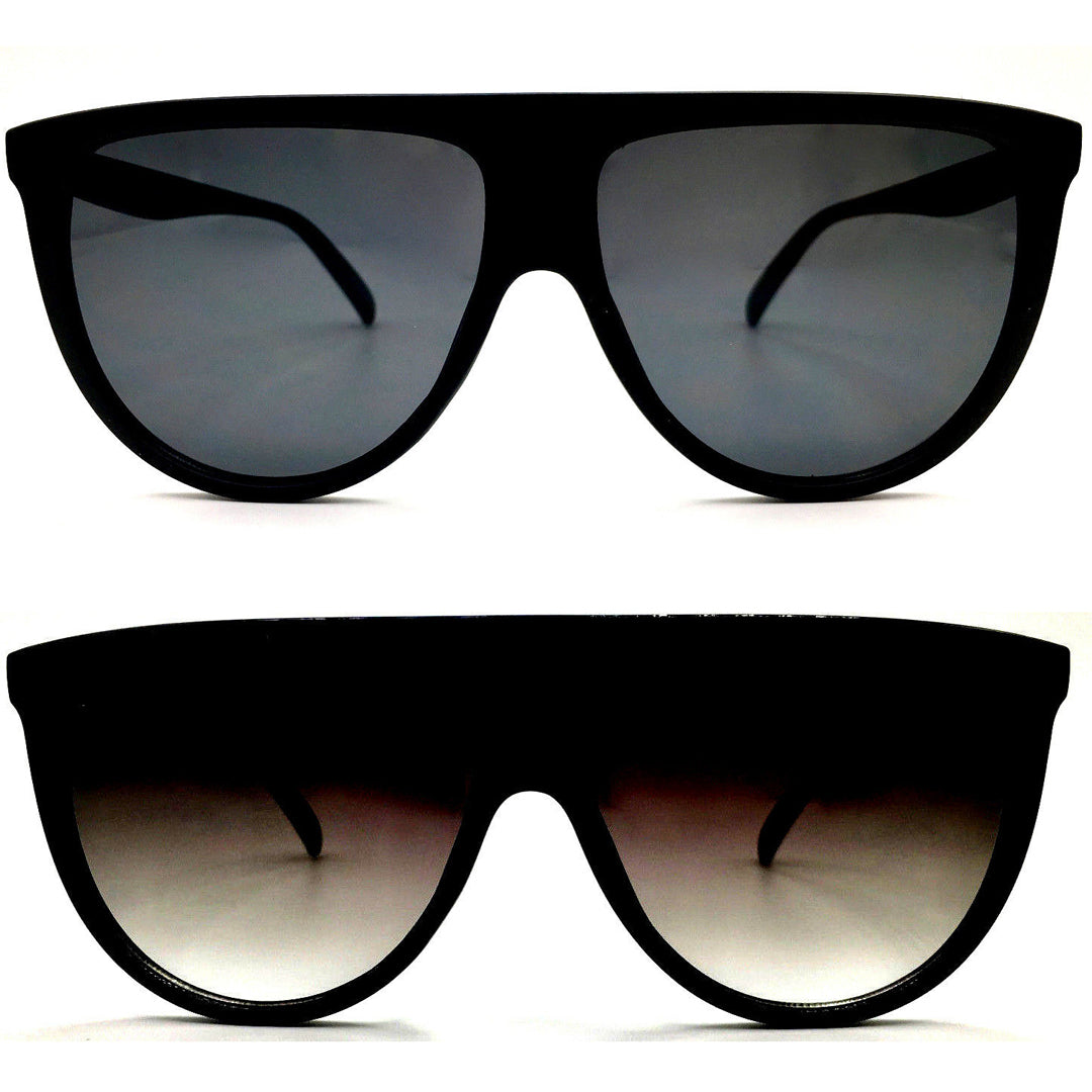 Oversized - 60mm Sunglasses SHADOW Thin Teardrop "BLACK" Oversized Flat Top Aviator Women KOLs