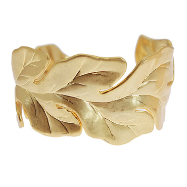 Gold Plated Leaf Cuff Bracelet Gift Wedding diamond Birthday Valentine Holiday Season KOL Influencer anniversay