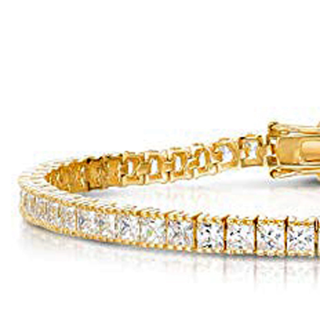 Princess Cut  CZ Link Bracelet