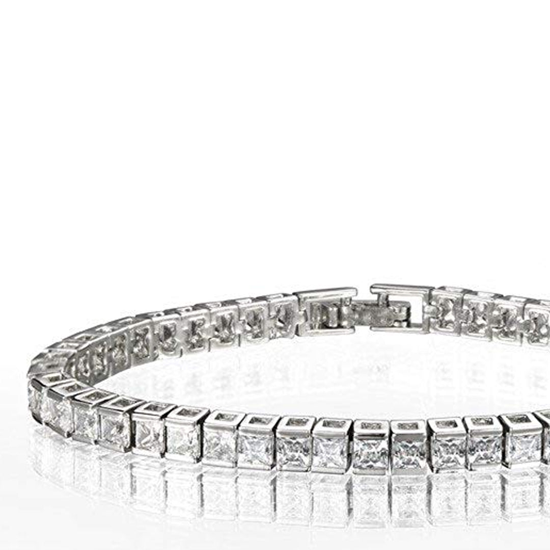 Princess Cut  CZ Link Bracelet